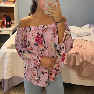 NWT Off the shoulder floral shirt